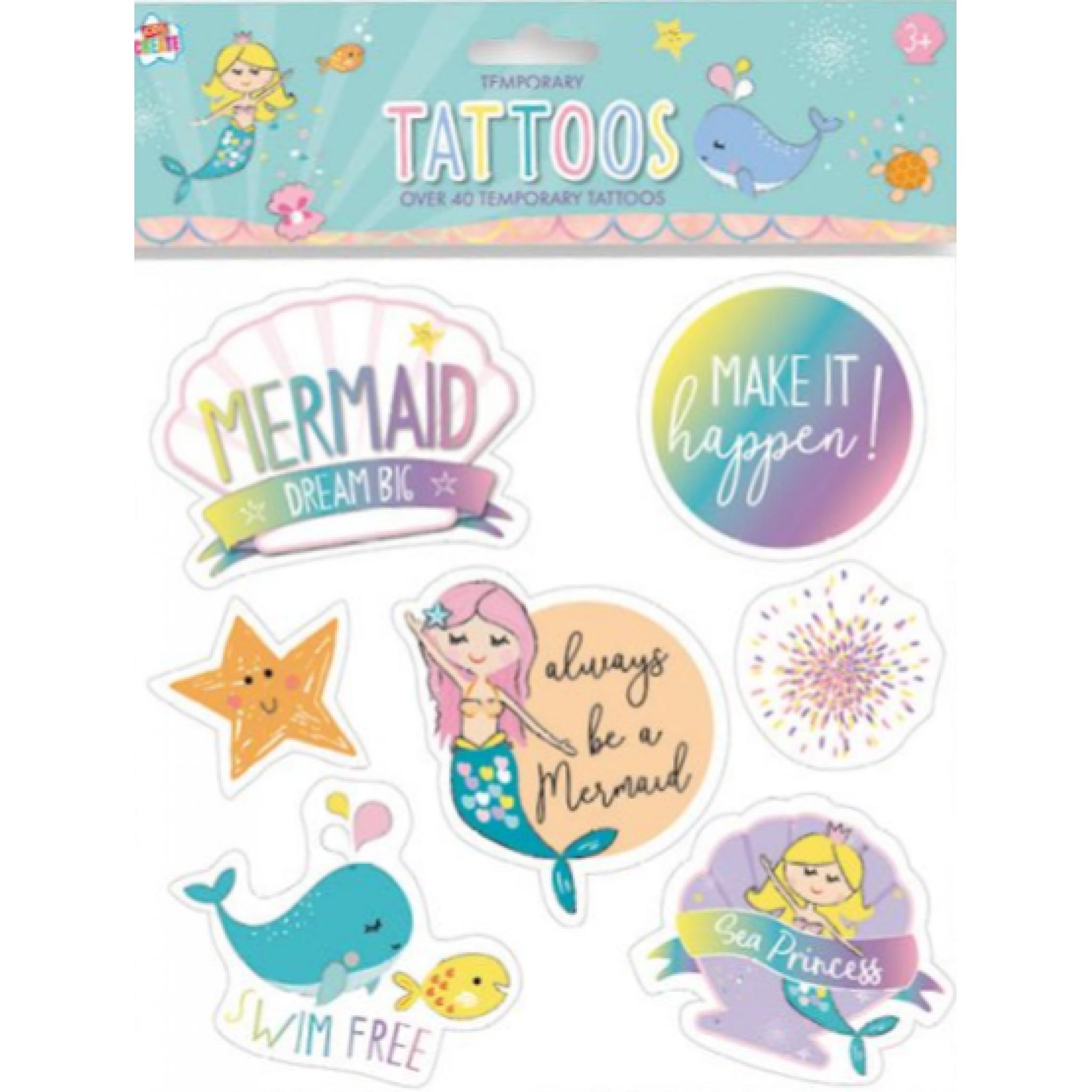 Kids Create Mermaid Temporary Tattoos - Pack of 40