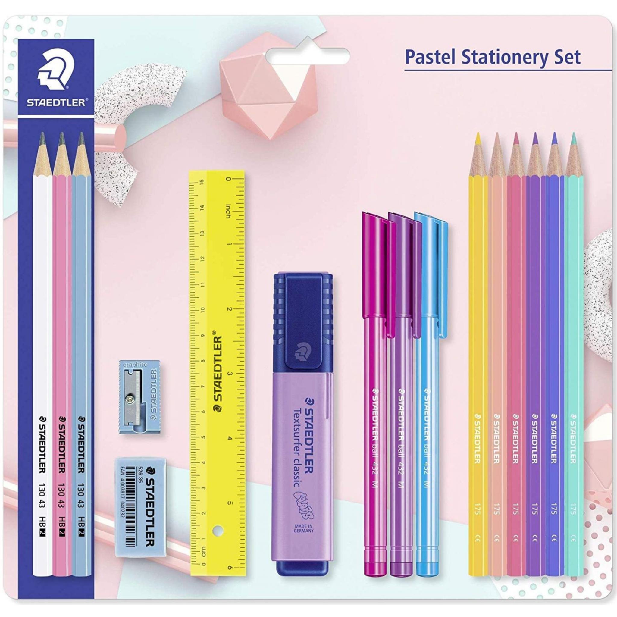 Staedtler 16 Piece Pastel Stationery Set