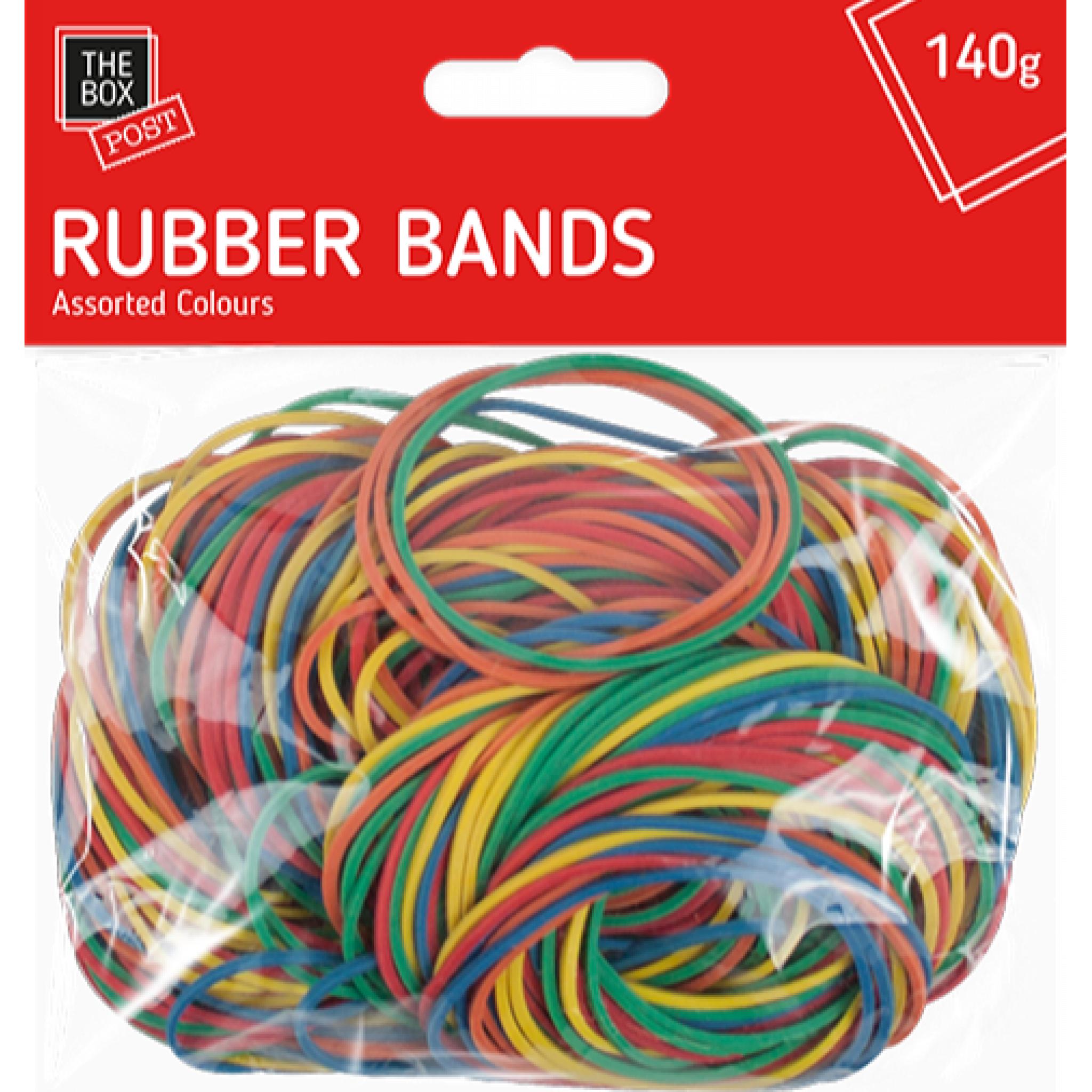 The Box Elastic Rubber Bands Assorted Colours 140g