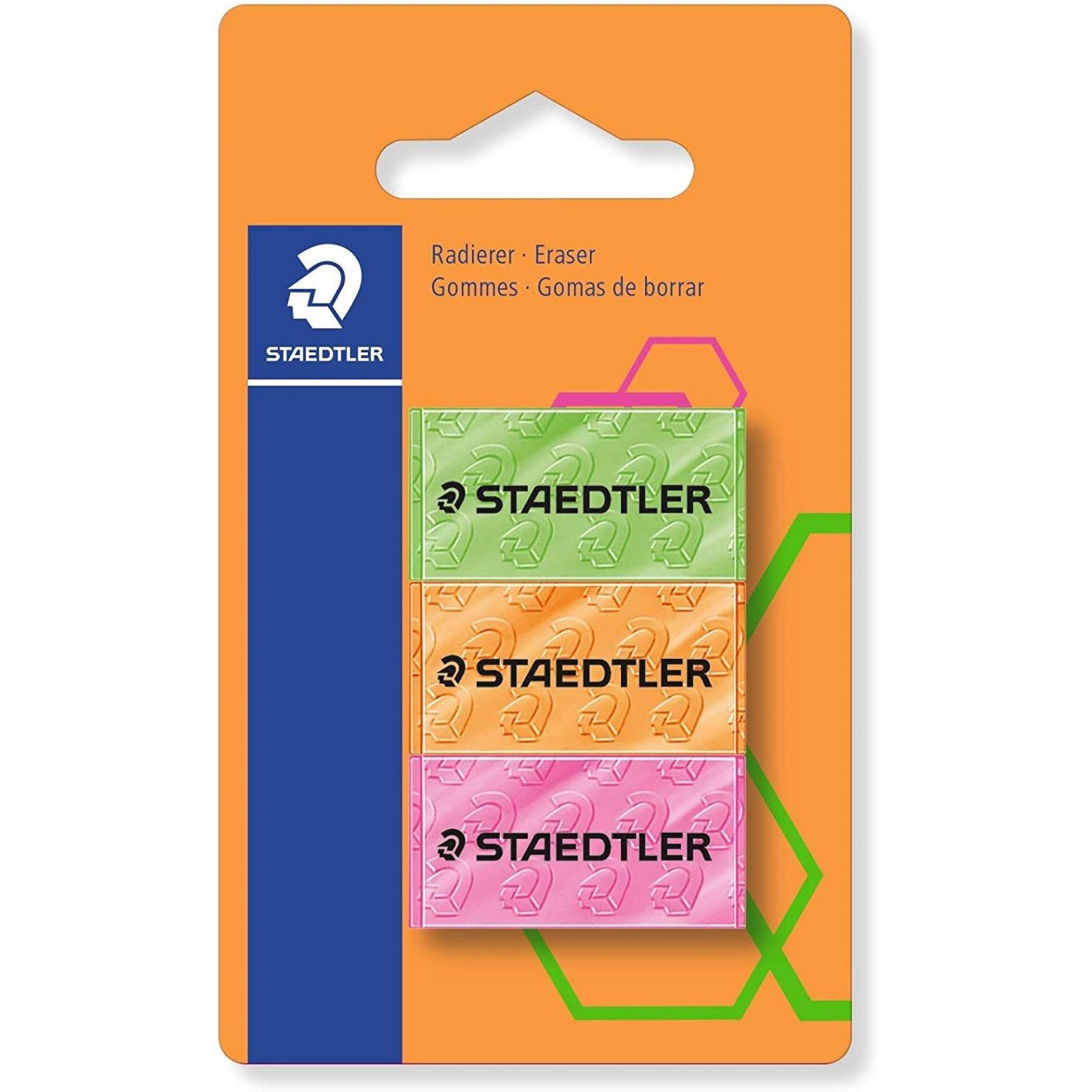 Staedtler Neon Erasers Pack of 3