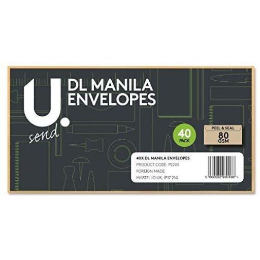 U. DL Manila Envelopes - Pack of 40