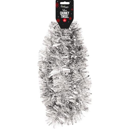 Gem Chunky Christmas Tinsel 2M - Silver