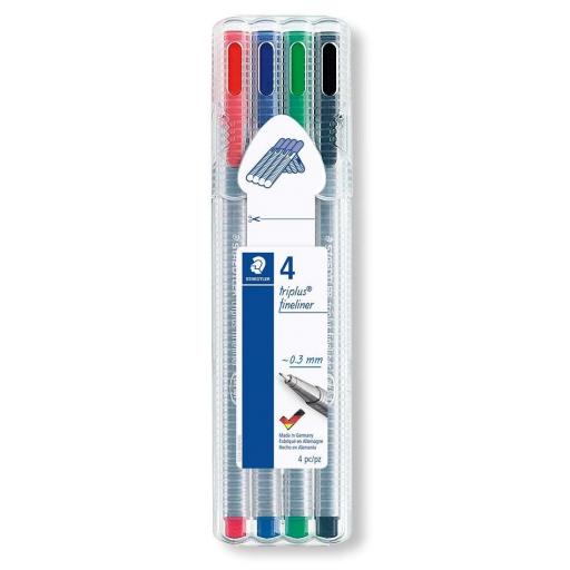 Staedtler Triplus Fineliner Superfine Pens - Pack of 4
