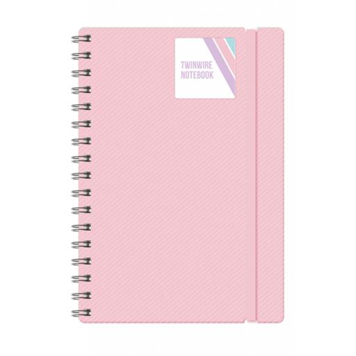 Blok A5 Soft Cover Twinwire Notebook - Assorted Pastel Colours
