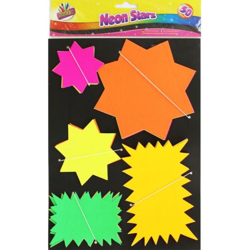 Artbox Neon Stars & Flashes - Pack of 50