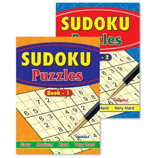 Squiggle A4 Sudoku Puzzle Books - Set of 2