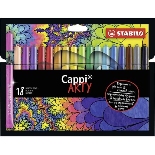 Stabilo Cappi Arty Fibre Tip Pens - Pack of 18