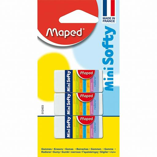 Maped Mini Softy Erasers - Pack of 3