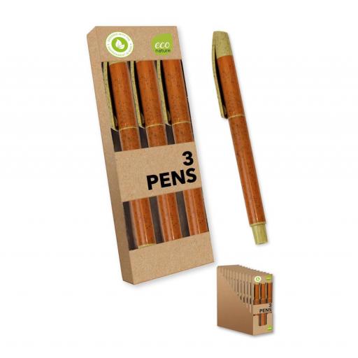 IGD Eco Pens, Black Ink - Pack of 3