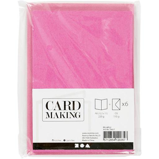 Creotime A6 Card Making Set, Pink - Pack of 6