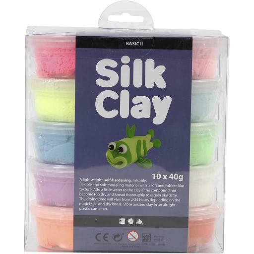 Creativ Silk Clay Basic 2 Colours 40g - Pack of 10