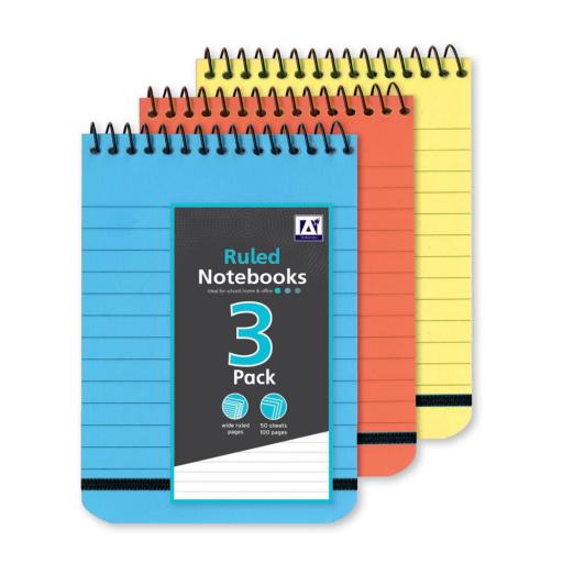 IGD Ruled Notebooks 100pg, 125x175mm - Pack of 3