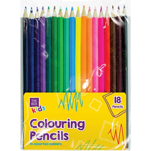 Kids Colouring Pencils, Assorted Colours - Pack of 18