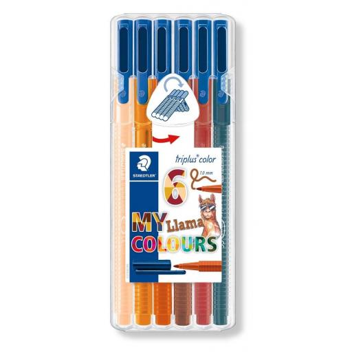 Staedtler Triplus Color Fibre Tip Pens 1.0mm - Llama, Pack of 6