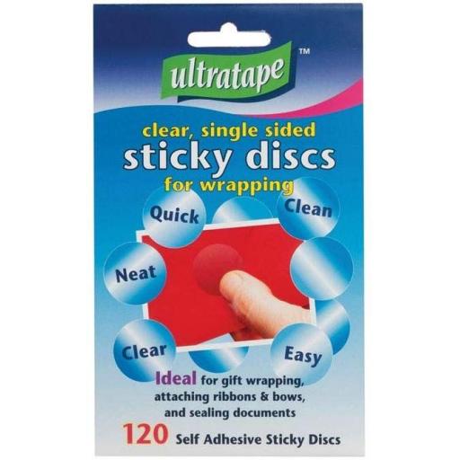 Ultratape Self Adhesive Clear 25mm Sticky Discs - Pack of 120