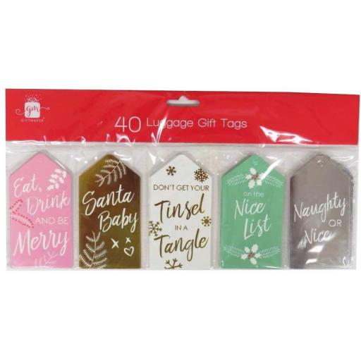 IGD Giftmaker Christmas Luggage Tags Contemp. Foil - Pack of 40