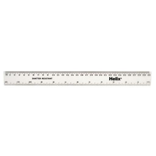 Helix Clear Shatter Resistant 30cm/12in Ruler