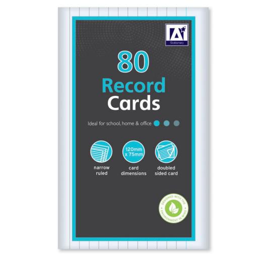 IGD Narrow Ruled Record Cards 120x75mm - Pack of 80