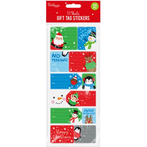 Gem Christmas Gift Stickers - Pack of 120