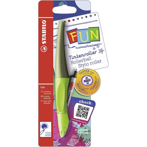 Stabilo Fun Rollerball Pen + Refill - Lime/Camouflage Green