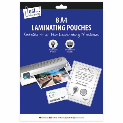 JS A4 Laminating Pouches - Pack of 8