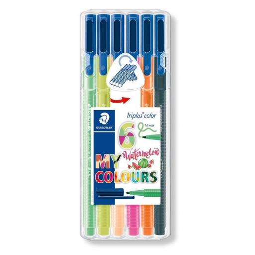 Staedtler Triplus Color Fibre Tip Pens 1.0mm - Watermelon, Pack of 6