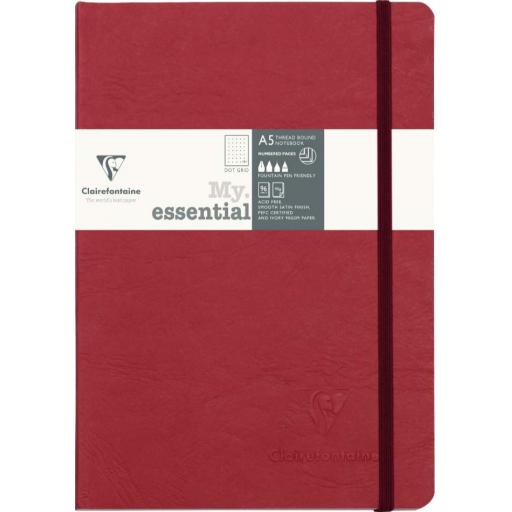Clairefontaine My Essential A5 Dot Grid Notebook - Red