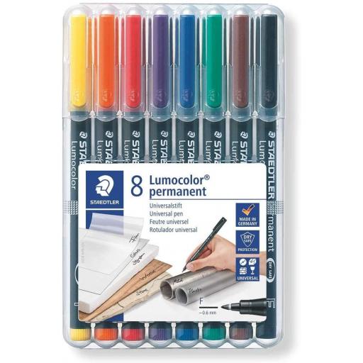 Staedtler Lumocolor Permanent Universal Pen - Pack of 8