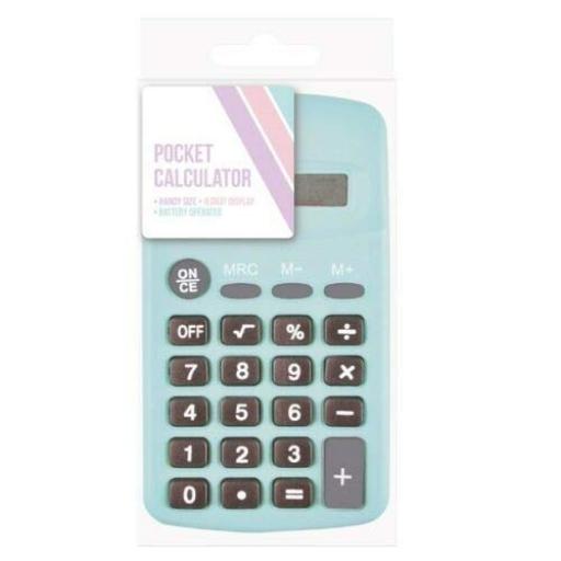 Blok Pocket Calculator - Assorted Pastel Colours