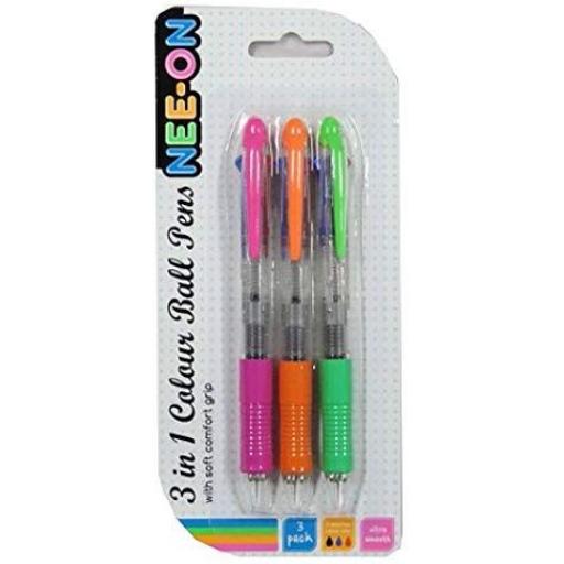 RSW Nee-on 3 in 1 Ball Pens - Pack of 3