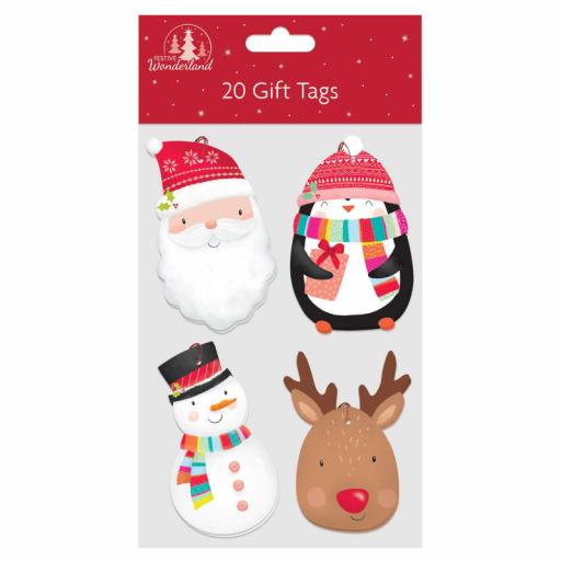 Tallon Festive Wonderland Shaped Gift Tags Cute - Pack of 20