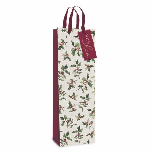 Tallon Glitter Holly Bottle Bag - Single