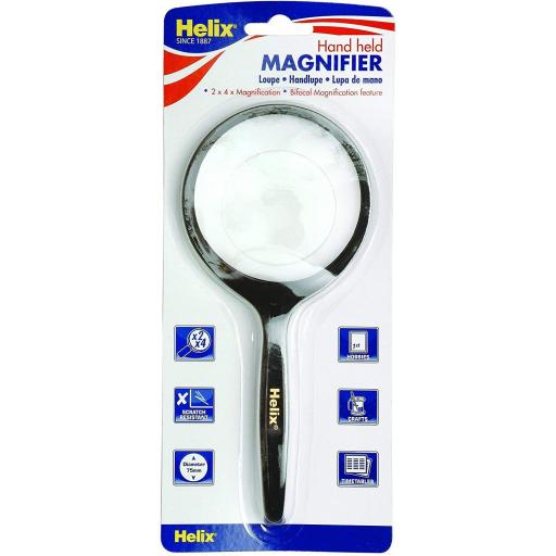 Helix Hand Held Magnifier 75mm Magnifying Glass