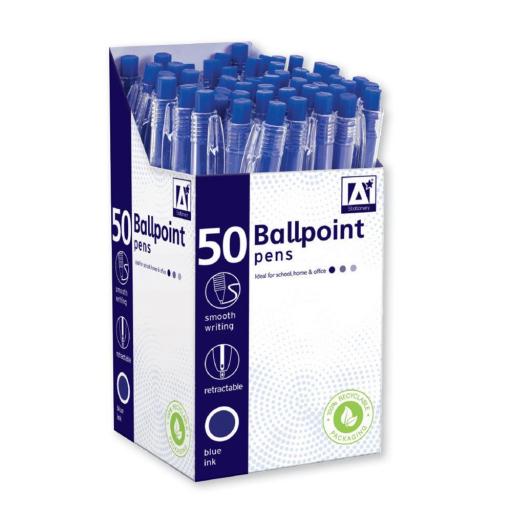 IGD Ballpoint Pens, Blue Ink - Box of 50