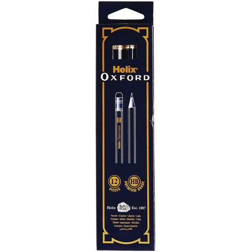 Helix Oxford Eraser Tipped HB Pencils - Box of 12