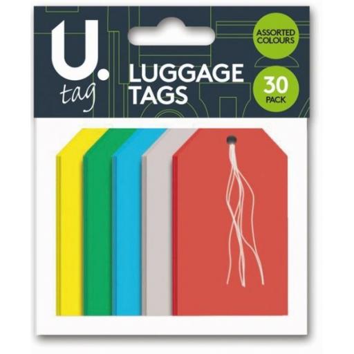 U. Pre-Strung Assorted Luggage Tags - Pack of 30
