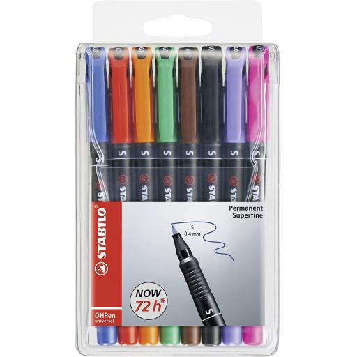 Stabilo OH Pen Permanent, Superfine - Pack of 8