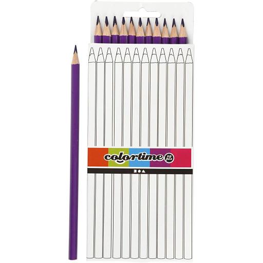 Colortime Colouring Pencils, Purple - Pack of 12