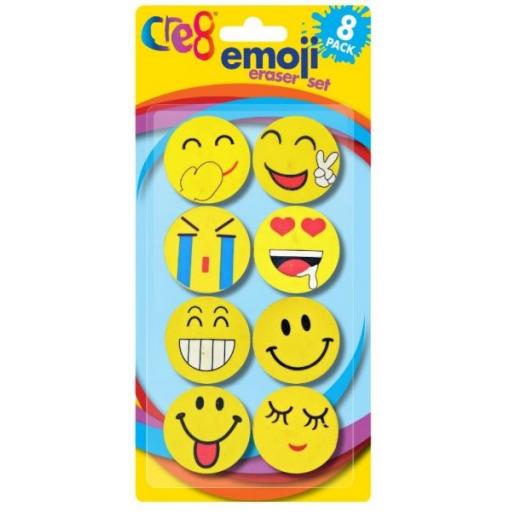 Cre8 Emoji Eraser Set - Pack of 8