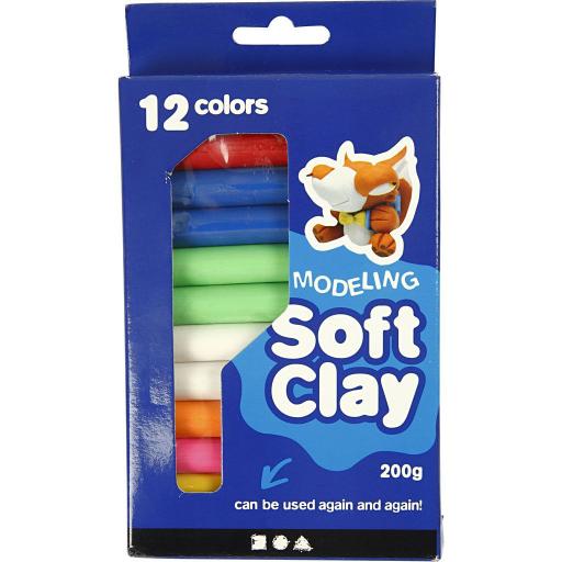 Creativ Soft Modelling Clay Assorted Colours 200g