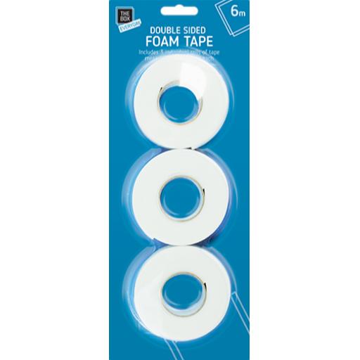 The Box Double Sided Foam Tape 2m Rolls - Pack of 3