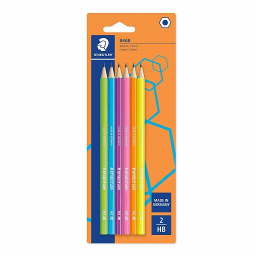 Staedtler Wopex Neon Barrel HB Grade Pencils - Pack of 6