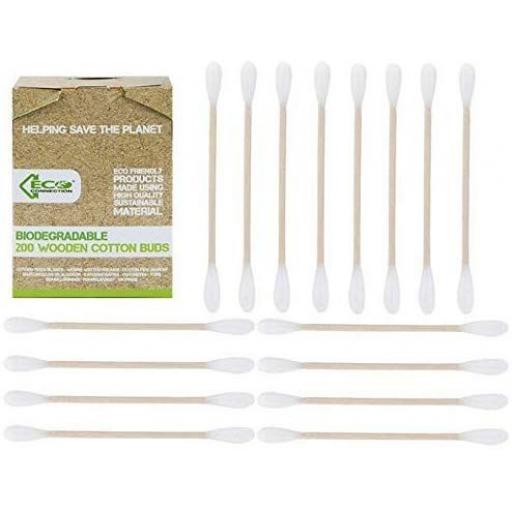 PMS Eco Connection Wooden Cotton Buds - Pack of 200