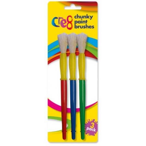 Cre8 Chunky Paint Brushes - Pack of 3