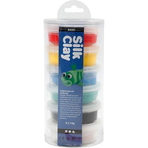 Creativ Silk Clay Asst. Colour Standard 14g - Pack of 6