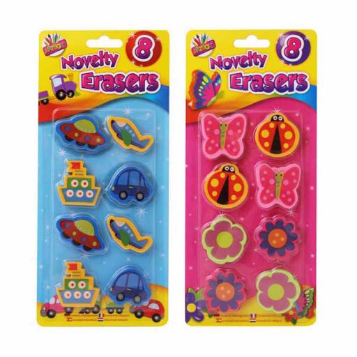 Artbox Novelty Erasers, Assorted Designs - Pack of 8
