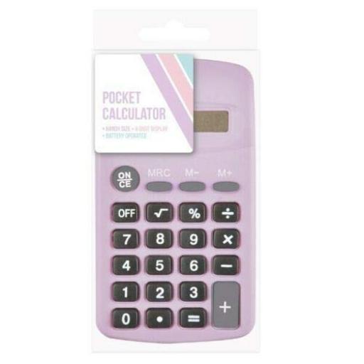 Blok Pocket Calculator - Assorted Pastel Colours