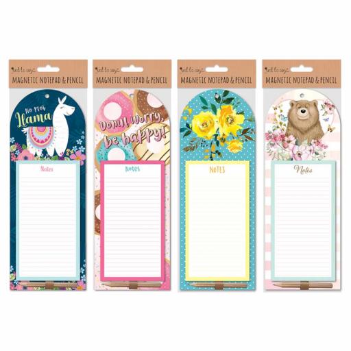 Magnetic Notepad & Pencil - Assorted Designs