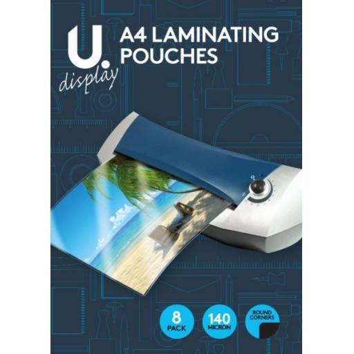 U. A4 Laminating Pouches - Pack of 8