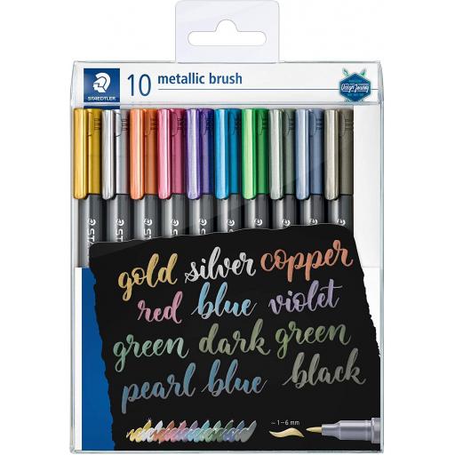 Staedtler Metallic Brush Pens - Pack of 10
